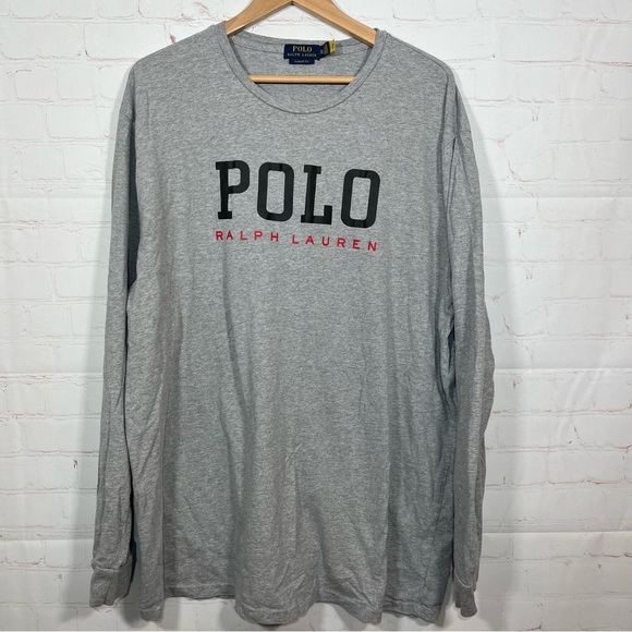 Polo Ralph Lauren Classic Fit Logo Graphic Print T Shirt Mens XXL Gray - Picture 1 of 10